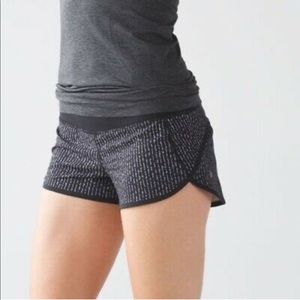 Lululemon Speed Short Black Script Size 6